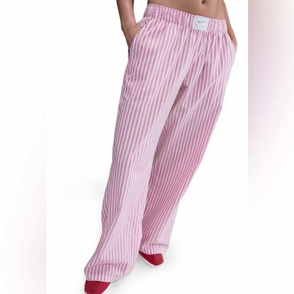 Nike Pink and White Striped Lounge Pants